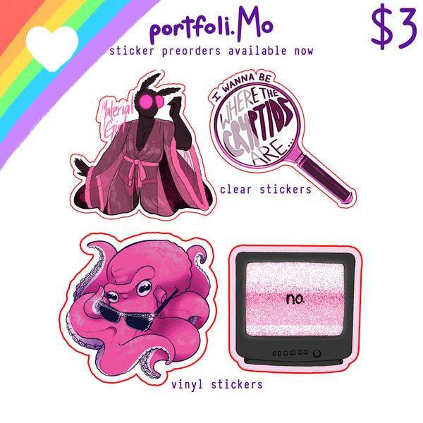 Pink Cryptid Stickers