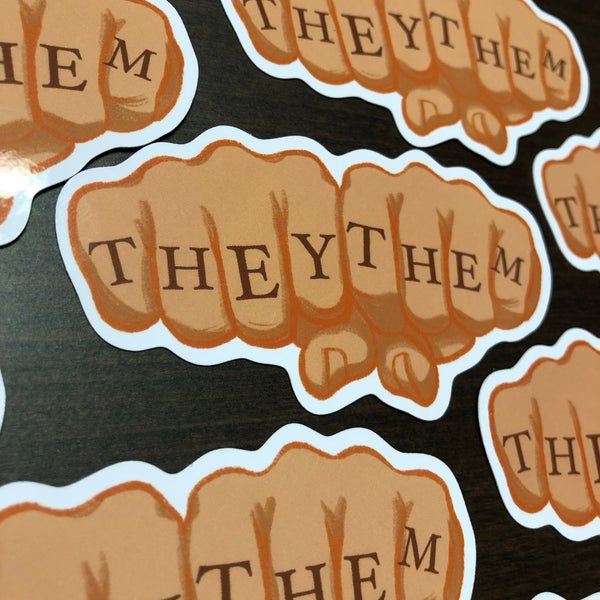 They/Them Knuckle Stickers